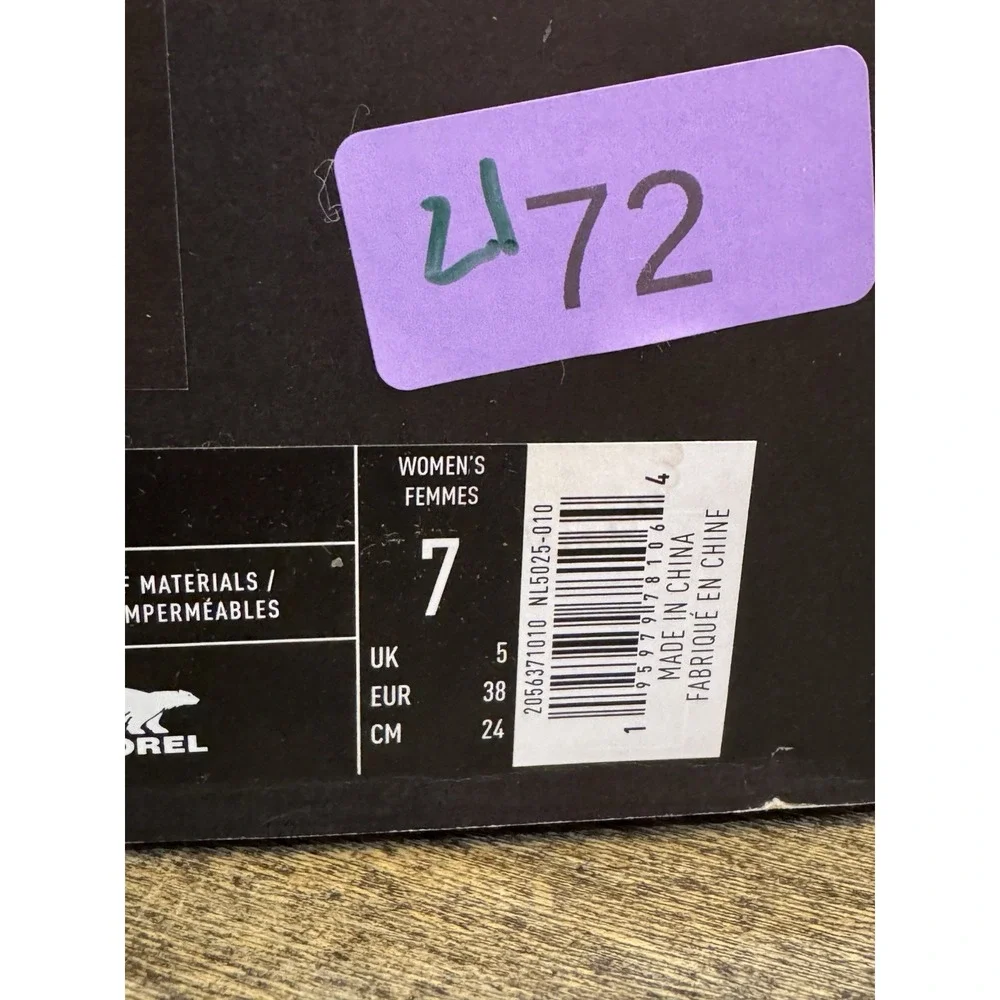 SOREL Evie II Zip Waterproof Bootie Black Size 7